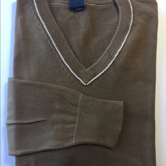 GAP V-Neck Brown Sweater M Long Sleeve Medium Men 100% Cotton - Picture 5 of 11